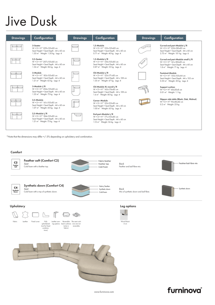 Soffa Jive Dusk Byggbar Moduler Modulsoffa Furninova